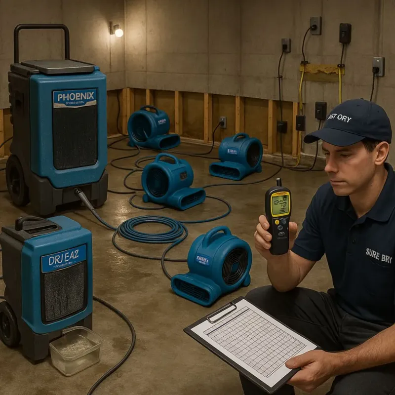 Structural Drying and Dehumidification process in New Athens, IL